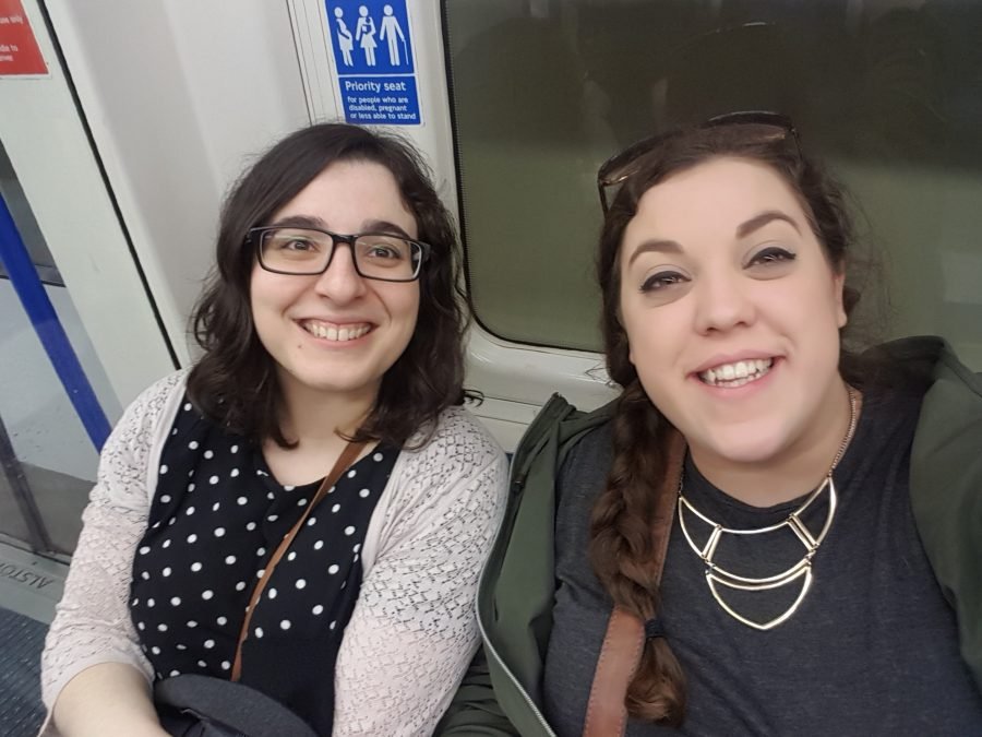 Teresa Garanhel and Katie Sadler on London Tube going to the RAR awards