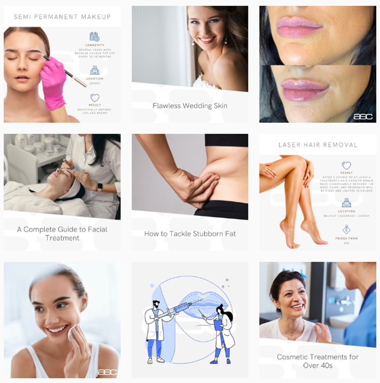 aesthetic skin clinic case study image examples