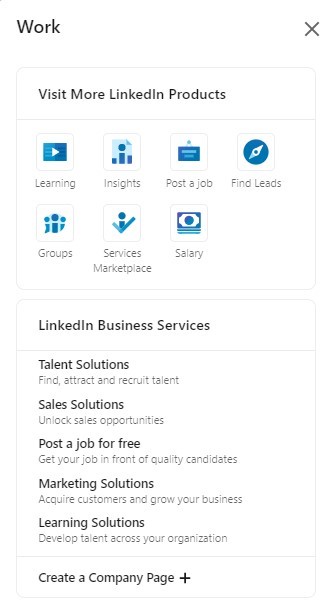 linkedin product options