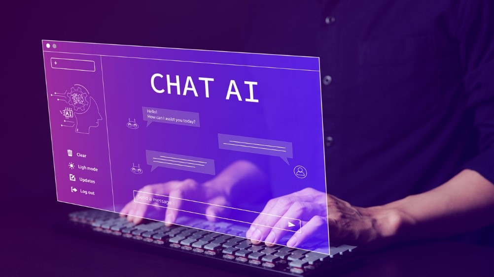 Chat AI graphic on a laptop