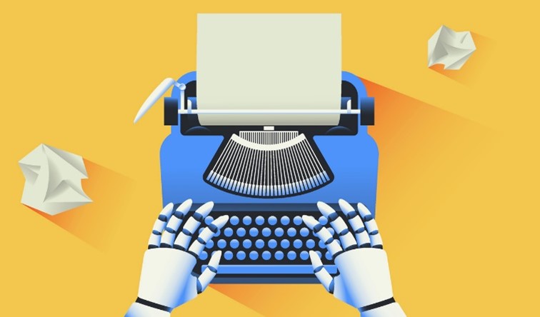 Robot typing content