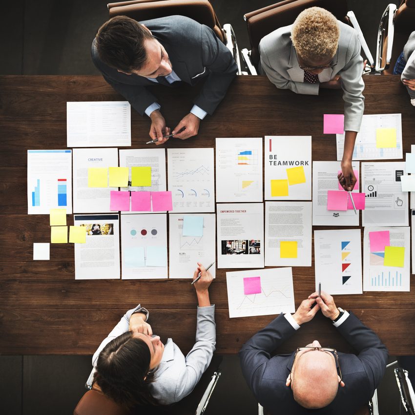 Business People Analyzing Statistics Financial Concept