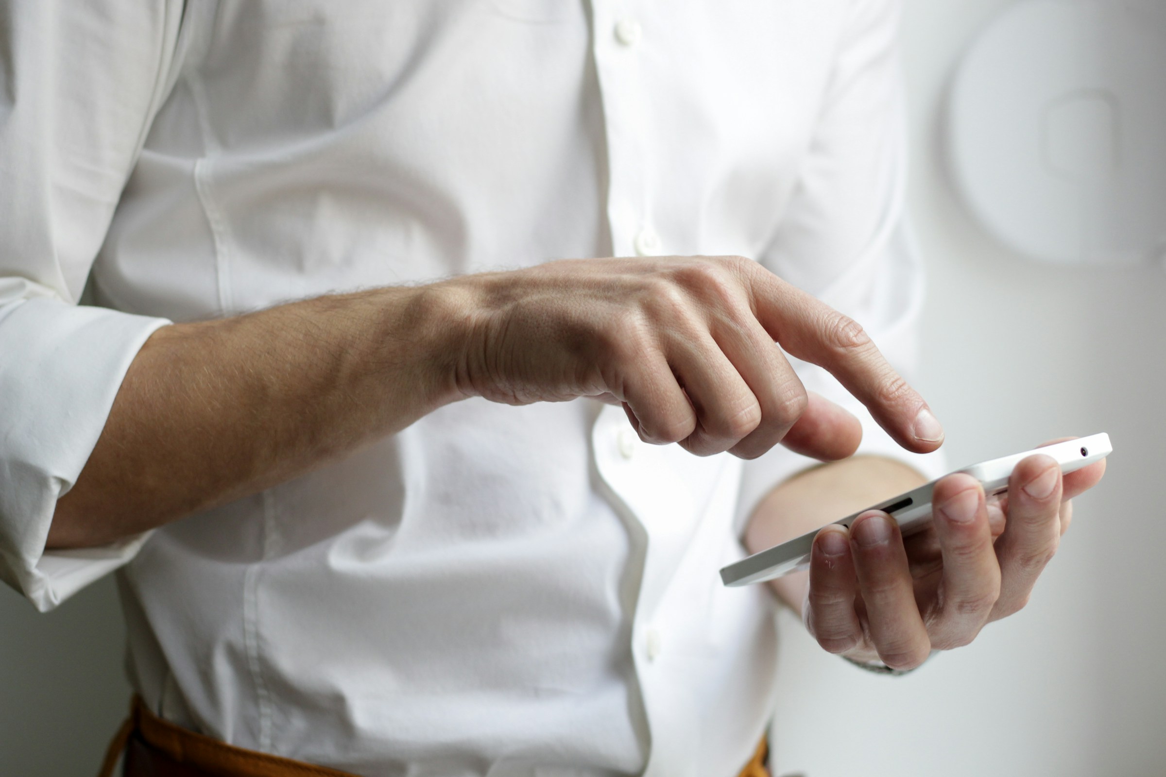 Man holding mobile