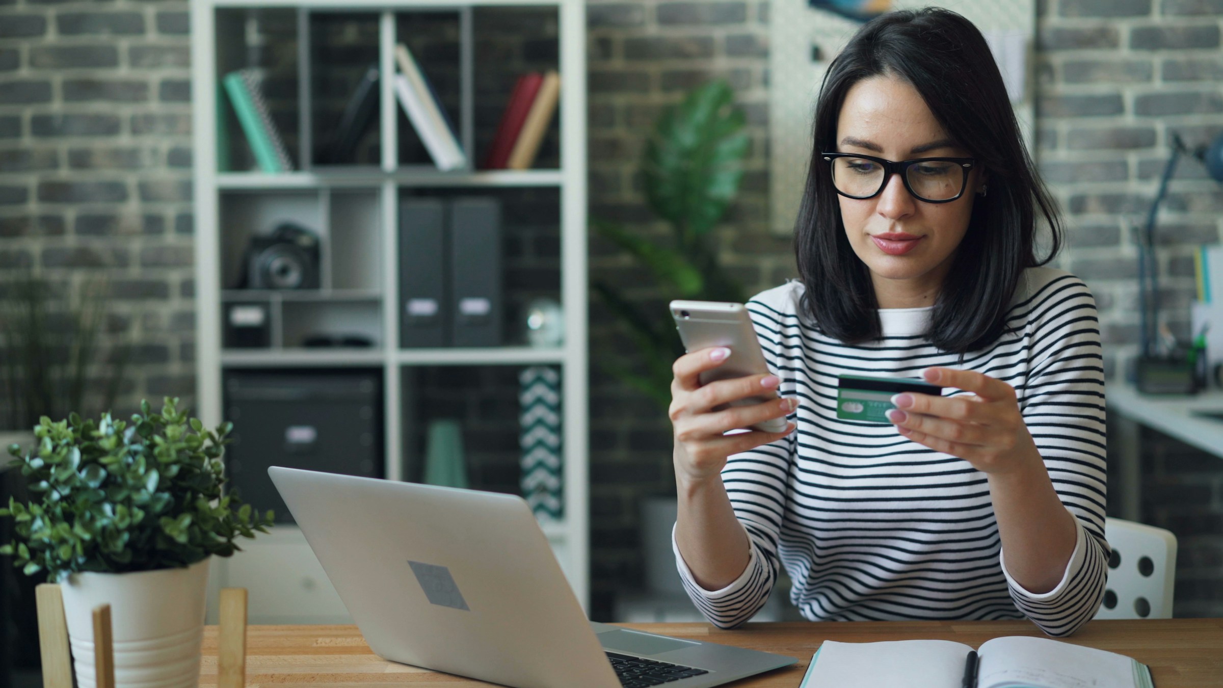 Woman online shopping
