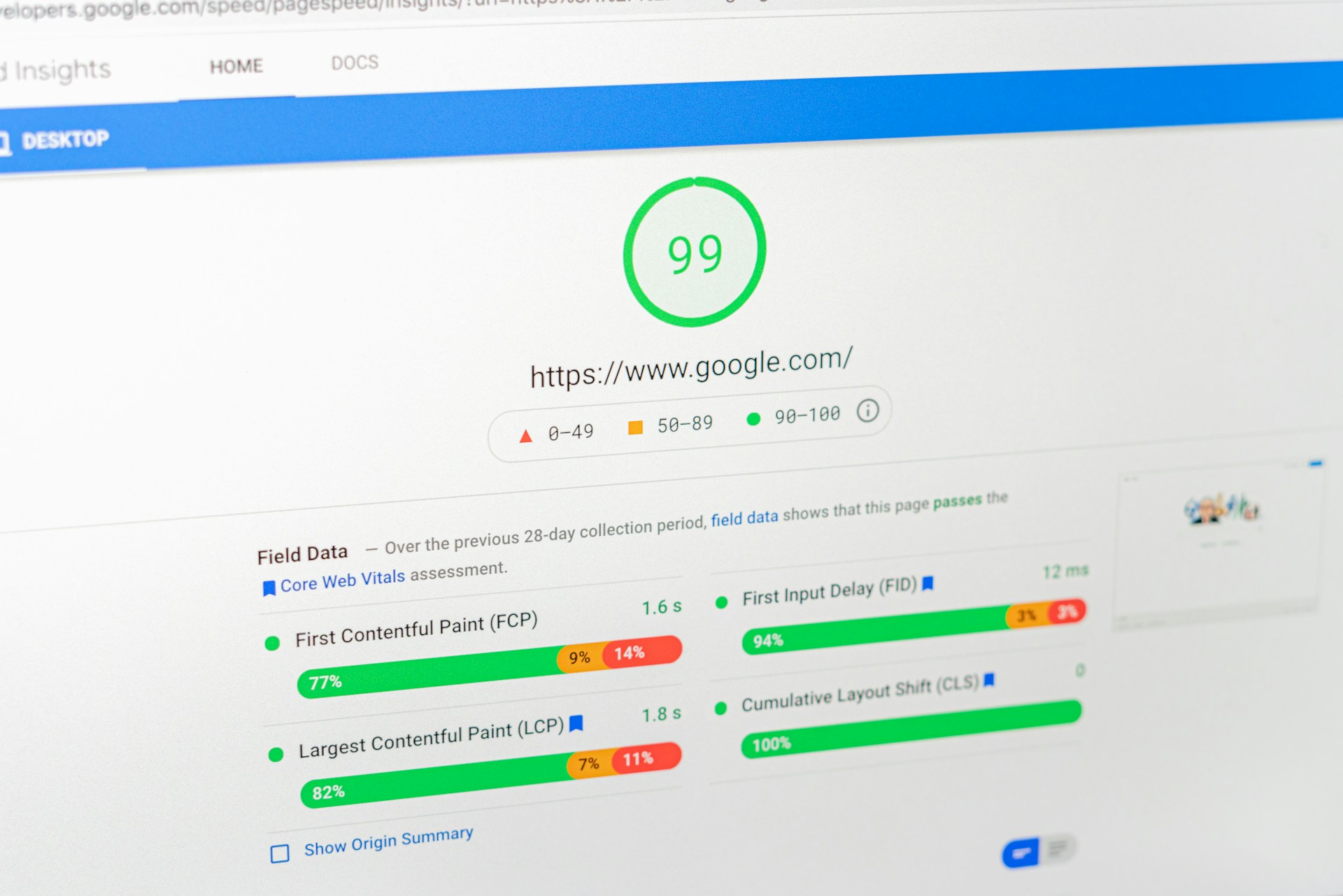 Fast google speed
